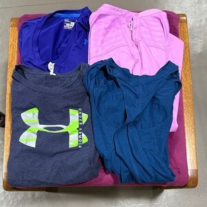Under Armour Large Tees - Three short sleeve and one long sleeve